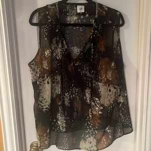 Cabi ruffle color sleeveless blouse